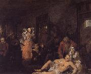 William Hogarth Prodigal son in the madhouse oil painting